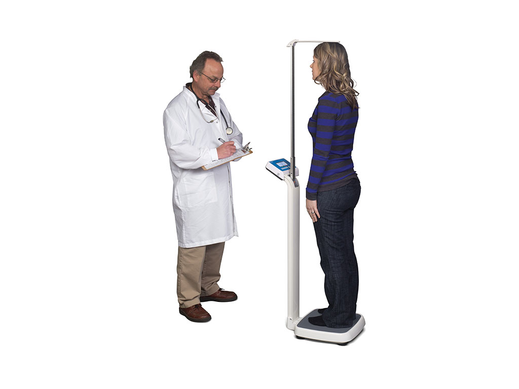 ELECTRONIC PHYSICIAN SCALE WITH HEIGHT ROD, HS250 Model Polymed
