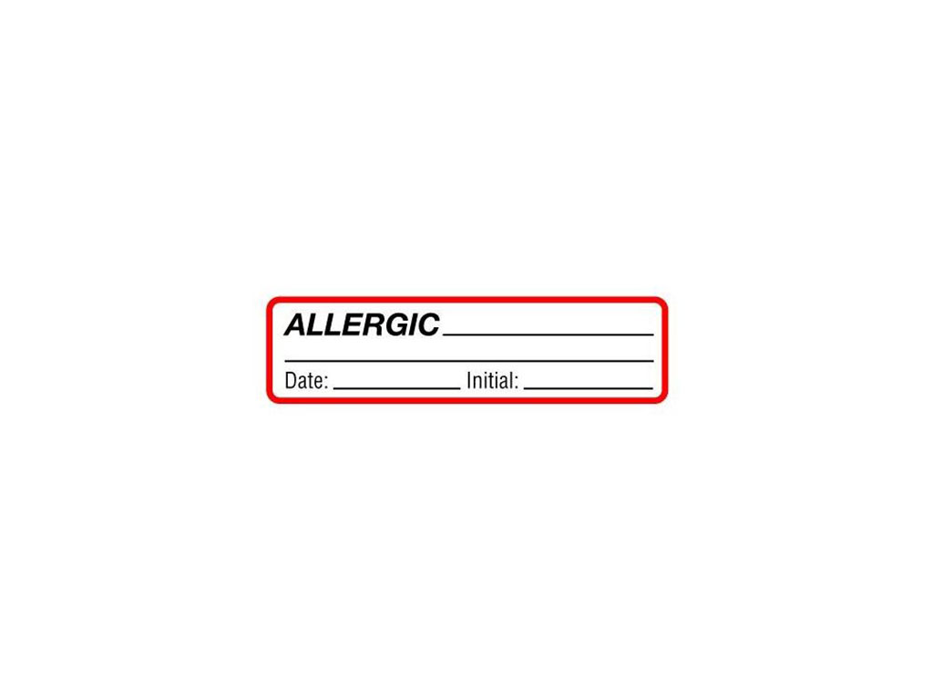 LABEL TAPE CHART PATIENT ALLERGIC - Polymed Chirurgical Inc.